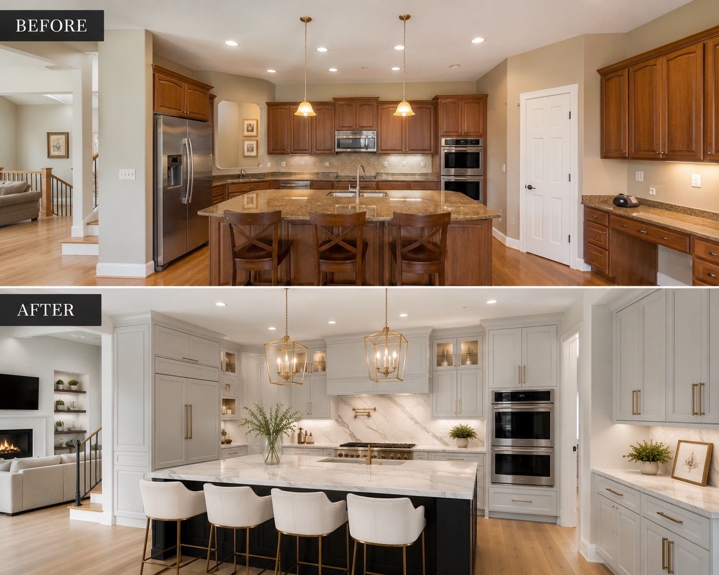 Luxury kitchen transformation before and after